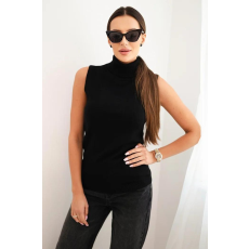 FiatalDivat Ujjatlan garbós blúz ZS8182 modell fekete