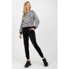 FiatalDivat Velúr tréningruha szett zebra motívummal modell 41001 fehér+fekete