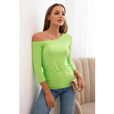 FiatalDivat Viskóz blúz lecsúszott vállal 69933-as modell világoszöld