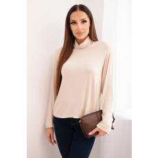 FiatalDivat Viskóz garbós, hosszú ujjú blúz IT110 modell, bézs színben