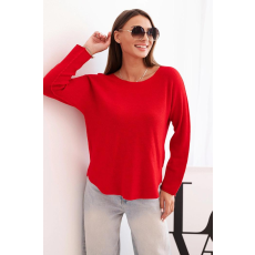 FiatalDivat Viszkóz pulóver csónaknyakú kivágással IT89 modell piros