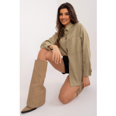 FiatalDivat Zsebes ingblúz 26119 modell khaki színben