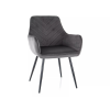  Fig Velvet Étkezőszék Szürke Bársony Fekete Fém Vázzal