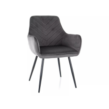  Fig Velvet Étkezőszék Szürke Bársony Fekete Fém Vázzal bútor