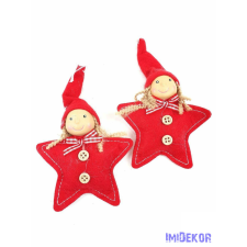  Filc csillag lányok 2db/csomag - Piros karácsonyi dekoráció