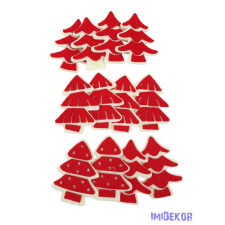  Filc fenyőfa szett - Piros dekorációs kellék