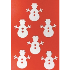  Filcfigura - Hóember csillagos 6,5cm x 6cm dekorációs kellék