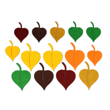  Filcfigura - Levél őszi vegyes színben | 14 darabos csomag dekorációs kellék