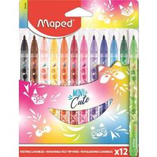 Filctoll készlet 12 db-os, 2,8 mm, kimosható, Maped Mini Cute filctoll, marker