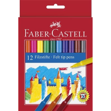  Filctoll készlet, FABER-CASTELL, 12 különböző szín filctoll, marker