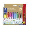  Filctoll készlet, grafitceruzával, radírral, 3 mm, háromszögletű, STAEDTLER "Noris® jumbo 328", 10+1 különböző szín