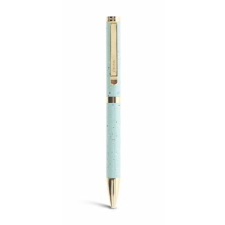 FILOFAX Golyóstoll, 0,8 mm, arany színű klip, világoskék tolltest, FILOFAX "Expressions", kék toll