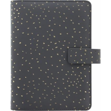 FILOFAX Kalendárium, gyűrűs, betétlapokkal, personal méret, FILOFAX, "Confetti", fekete gyűrűs kalendárium betétlap