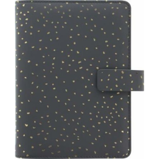 FILOFAX Kalendárium, gyűrűs, betétlapokkal, personal méret, FILOFAX, "Confetti", fekete gyűrűskönyv