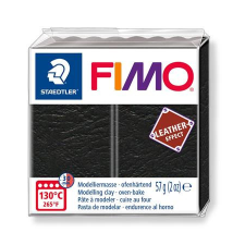  FIMO Gyurma, 57 g, égethető, FIMO &quot;Leather Effect&quot;, fekete süthető gyurma