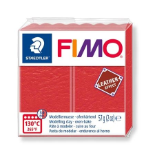 FIMO Gyurma, 57 g, égethető,  "Leather Effect", dinnyepiros süthető gyurma