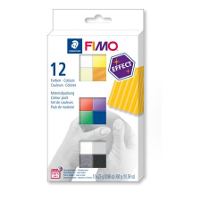 FIMO Gyurma, készlet, 12x25 g, égethető, "Effect Colours", 12 különböző szín (FM8013C121) (FM8013C121) süthető gyurma