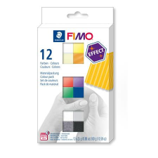  FIMO Gyurma, készlet, 12x25 g, égethető, FIMO &quot;Effect Colours&quot;, 12 különböző szín süthető gyurma
