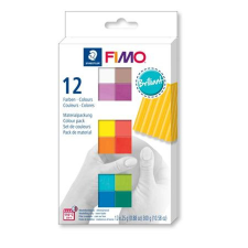 FIMO Gyurma, készlet, 12x25 g, égethető, FIMO "Soft Brillant", 12 különböző szín süthető gyurma