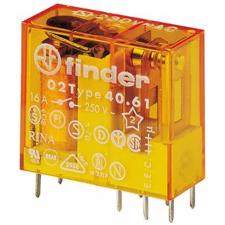 Finder 406180244000 Miniatűr printrelé, 1 váltóérintkező,16A villanyszerelés