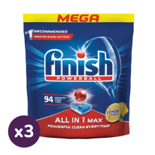 Finish Power All in 1 mosogatógép-tabletta, Lemon (3x94 db) tisztító- és takarítószer, higiénia