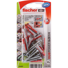 Fischer DŰBEL 6X30MM 12 DB CSAVARRAL &quot;DUOPOWER&quot; FISCHER barkácsolás, csiszolás, rögzítés