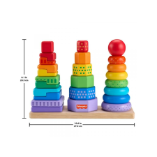 Fisher-Price Színes formaválogató és toronyépítő piramis játékszett - Mattel formabedobó