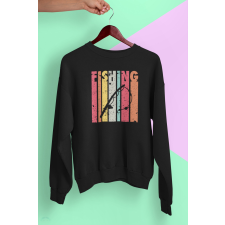  Fishing color unisex pulóver fekete egyedi ajándék