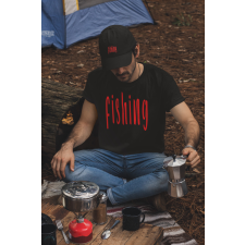  Fishing férfi fekete póló egyedi ajándék