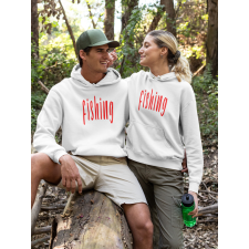  Fishing unisex kapucnis fehér pulóver egyedi ajándék