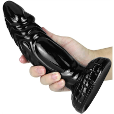  Fishy Dildo – fekete prémium vibrátor 18 x 5,5 cm műpénisz, dildó