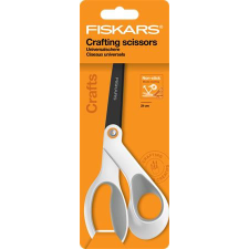 FISKARS Olló, általános, tapadásmentes, 21 cm, FISKARS "Titanium", fehér olló