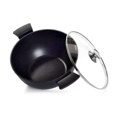  Fissman-Grande fazék fedővel, alumínium, 44х32х18 cm, 9300ml, fekete edény