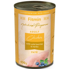Fitmin Nutrition Program dog tin chicken with herbs and wild berries, 12×400 g kutyaeledel