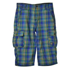  Fiú Bermuda Cargo Nadrág - Kék-Zöld Kockás - 176 gyerek nadrág
