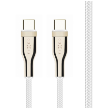 Fixed FIXED Braided Cable USB-C/USB-C, 1,2m, 100W, white kábel és adapter