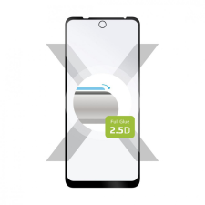 Fixed Full Cover 2,5D Üvegfólia Motorola Moto E30, Fekete mobiltelefon kellék