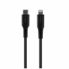 Fixed Liquid Silicone USB-C apa - Lightning apa 2.0 Adat és töltő kábel 1.2m - Fekete (FIXDLS-CL12-BK)