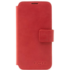 Fixed ProFit kézzel varrott bőr oldalra nyíló tok iPhone 13 Pro piros tok és táska