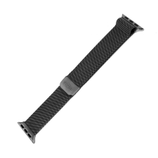 Fixed szíj rozsdamentes hálóval Apple Watch 42/44mm órához, fekete okosóra kellék