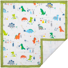 FizioTab ® Babatakaró, 6 Rétegű Muszlin, 110x110 cm, Pamut, 0-5 Év, Dino babaágynemű, babapléd