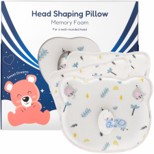  FizioTab Plagiocephaly elleni babapárna a fejformáláshoz, memóriahab, 2 védőhuzat, elefántok babaágynemű, babapléd