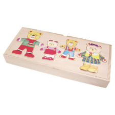 FKP Toys Macicsalád 4-es Fa öltöztető játék kreatív és készségfejlesztő