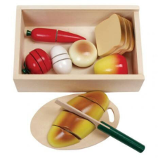 FKP Toys Szeletelhető reggelifélék rekeszben - Fa játék konyhakészlet
