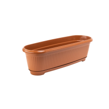 Flair Flora 60cm virágláda alátéttel - Terrakotta (60455) kerti tárolás