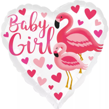 Flamingo Baby Girl fólia lufi 43 cm party kellék