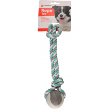 Flamingo Flamingo Jim Pull Rope - kötél teniszlabdával, menta 6x40 cm játék kutyáknak