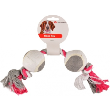 Flamingo Flamingo kötél játék teniszlabdákkal kutyáknak, rózsaszín (Labda ø 6 cm | Kötél: 40 cm) játék kutyáknak