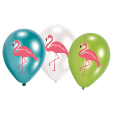 Flamingo Flamingó léggömb, lufi 6 db-os party kellék