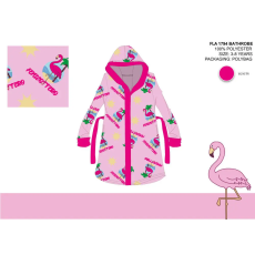 Flamingo Flamingó mikroszálas kapucnis köntös gyerekeknek - világosrózsaszín - 98-104